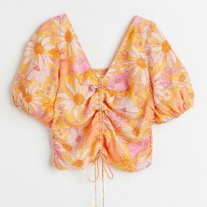 H&M Floral Draped Blouse summer